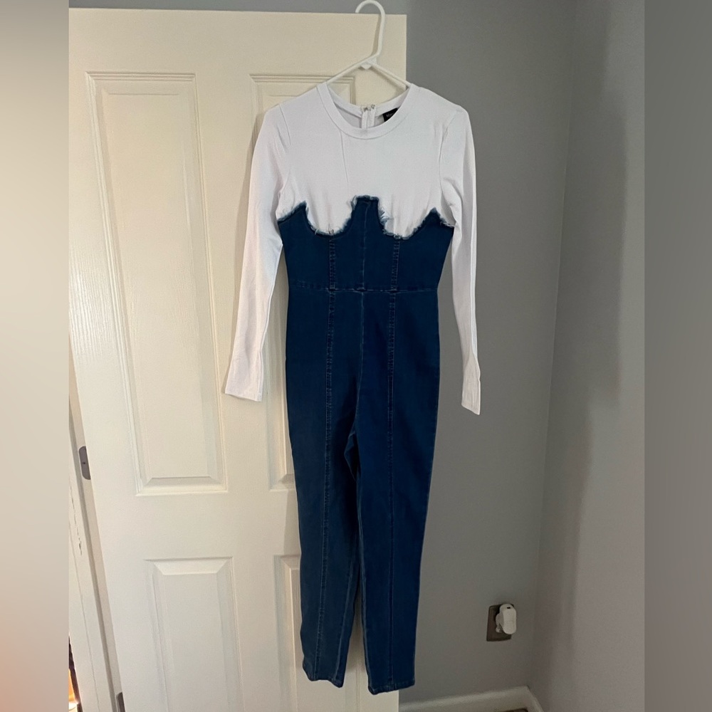 Women’s denim jumpsuit.